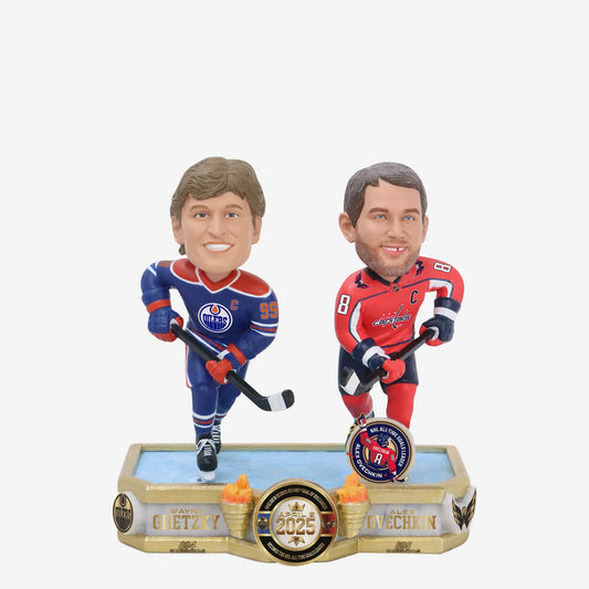 Wayne Gretzky & Alex Ovechkin Edmonton Oilers & Washington Capitals All Time Goals Record Then And Now NHL Bobblehead