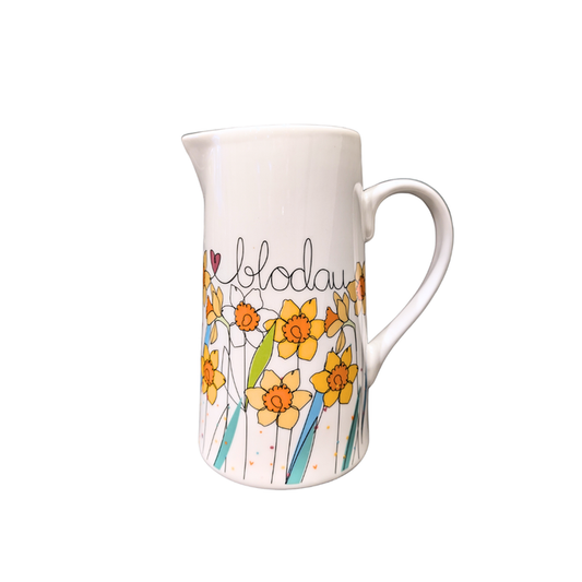 Welsh Ceramic Jug - Blodau Hyfryd - Daffodils