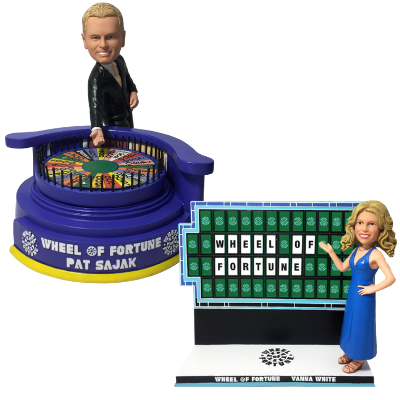 Wheel of Fortune Pat Sajak Vanna White Bobbleheads